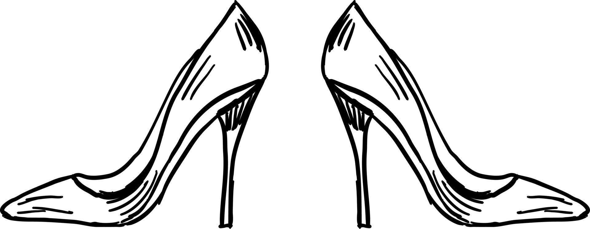 Womans Heels, Illustration, Vektor auf weißem Hintergrund.