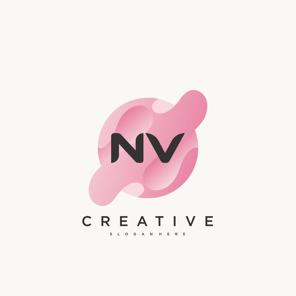 nv Anfangsbuchstabe bunt Logo Symbol Design Vorlage Elemente Vektor