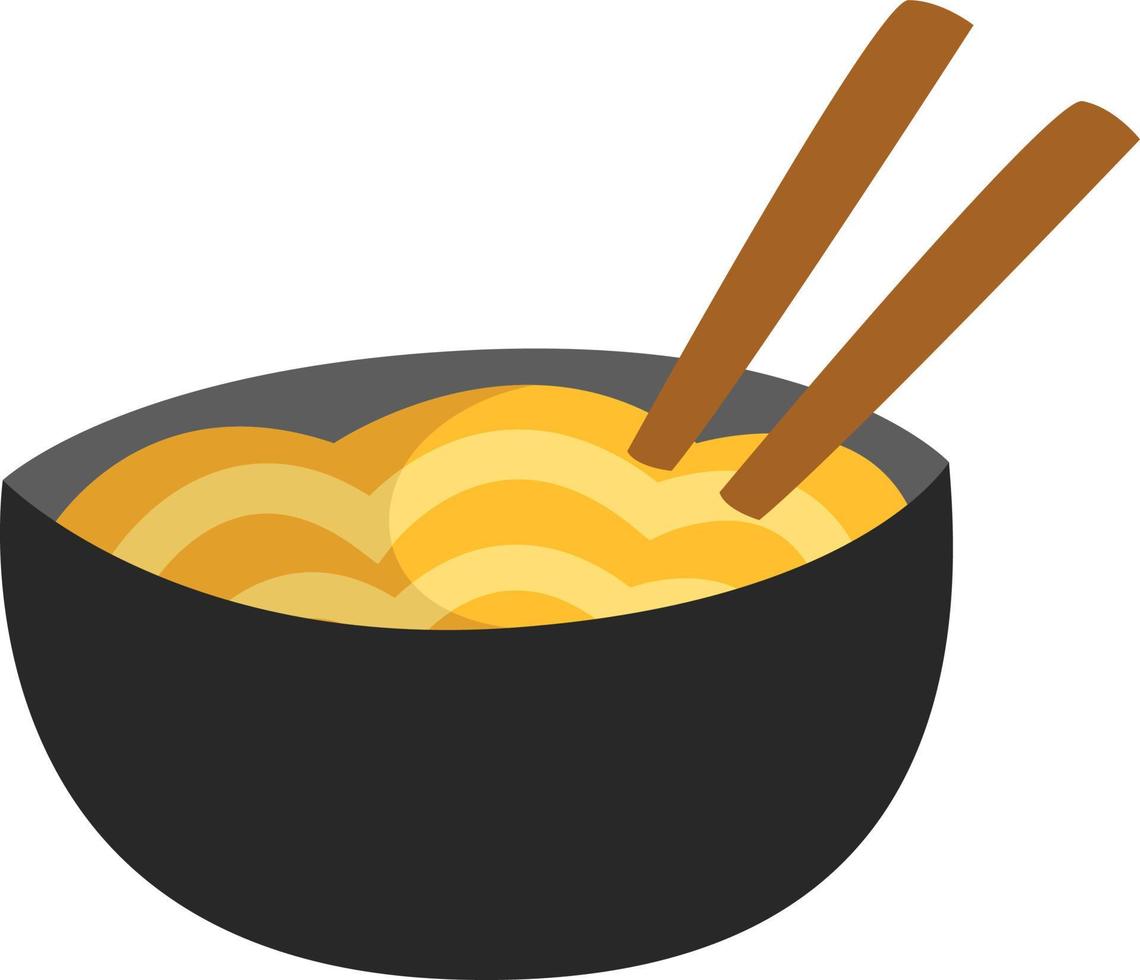 asiatisk mat spaghetti, illustration, vektor på en vit bakgrund.