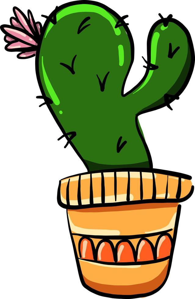 Kaktus im Topf, Illustration, Vektor auf weißem Hintergrund