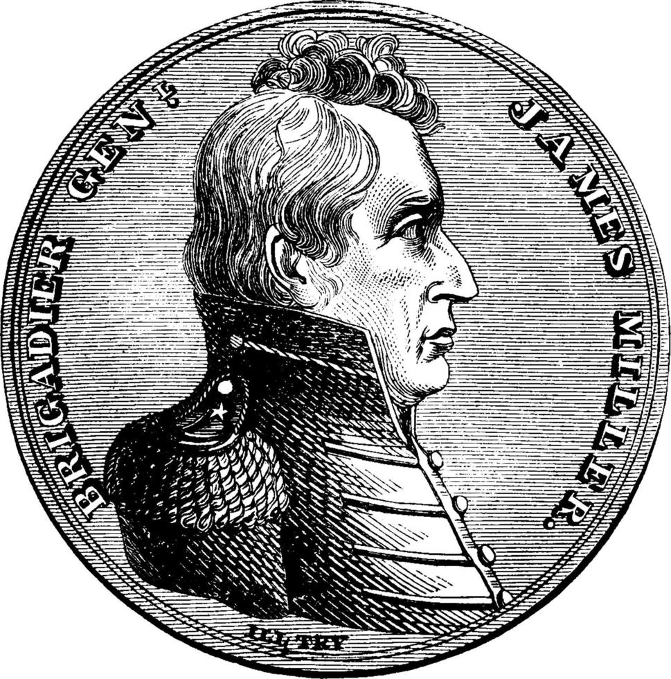 James mjölnarens medalj främre, årgång illustration. vektor