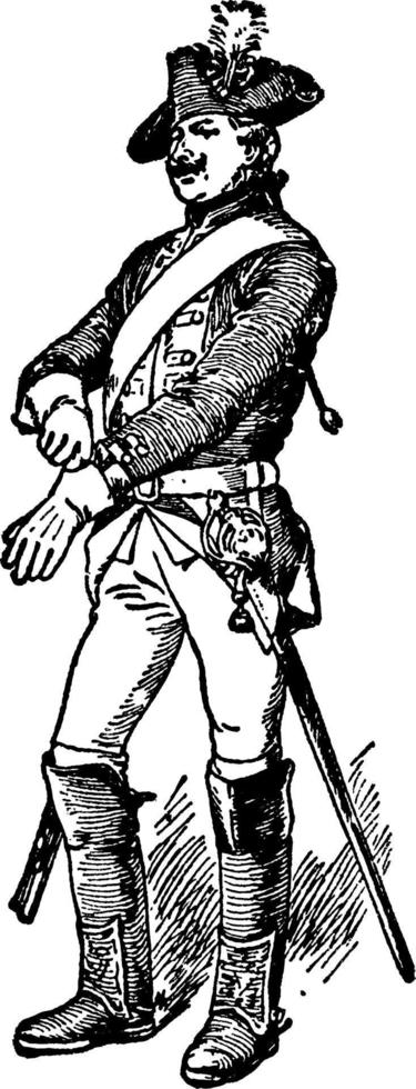 Hessischer Soldat, Vintage-Illustration vektor