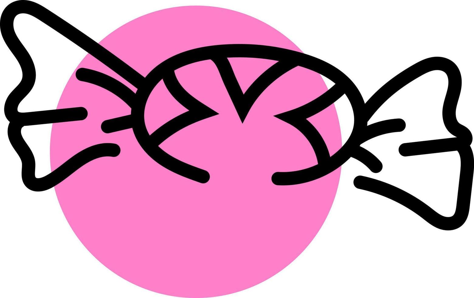 godis i en rosa omslag, illustration, vektor på en vit bakgrund