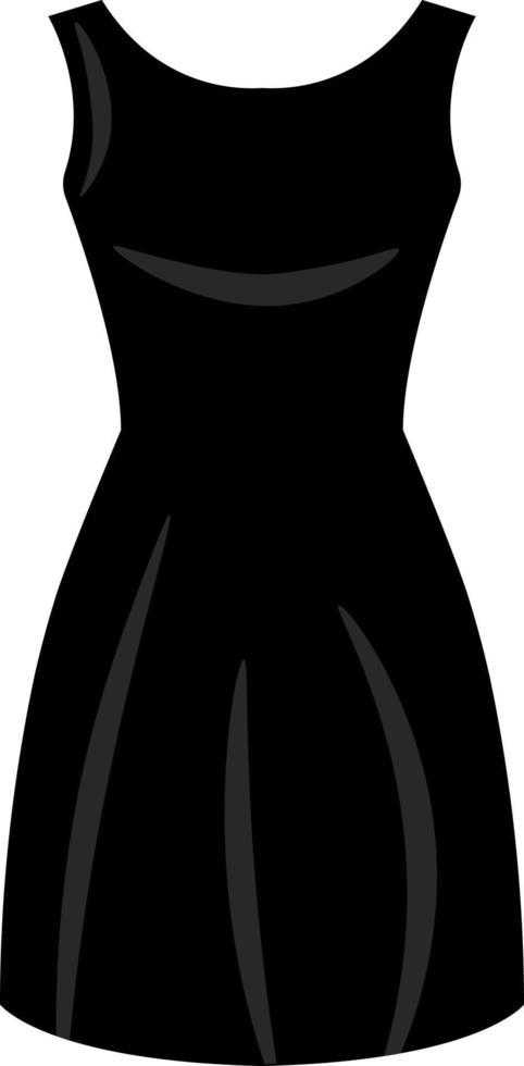 schwarzes Kleid, Illustration, Vektor auf weißem Hintergrund.