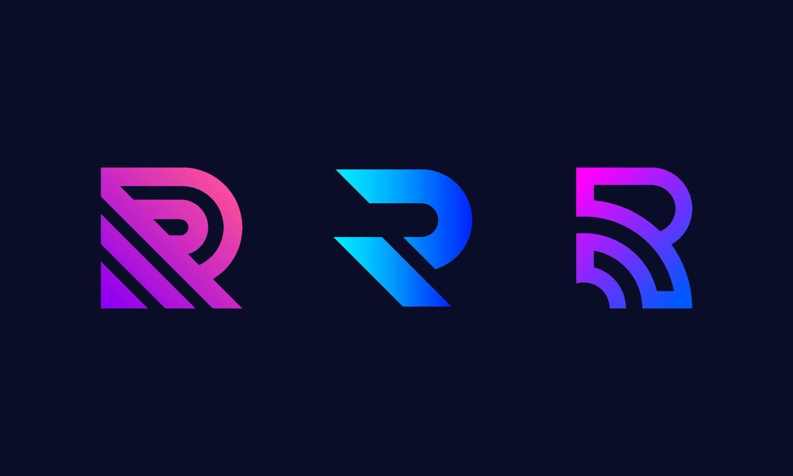 r brev abstrakt företag logotyp design vektor