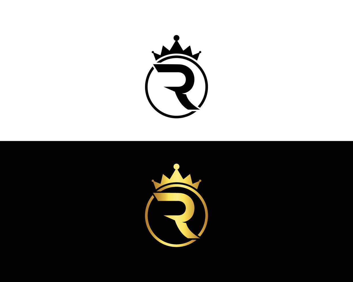 r luxus brief logo design schwarz und gold moderne kreative typografie vektorvorlage. vektor