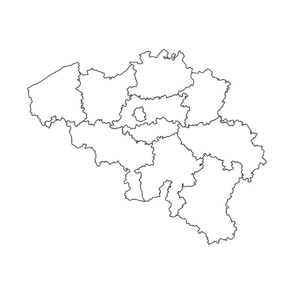 belgien Karta med provinser. vektor illustration.