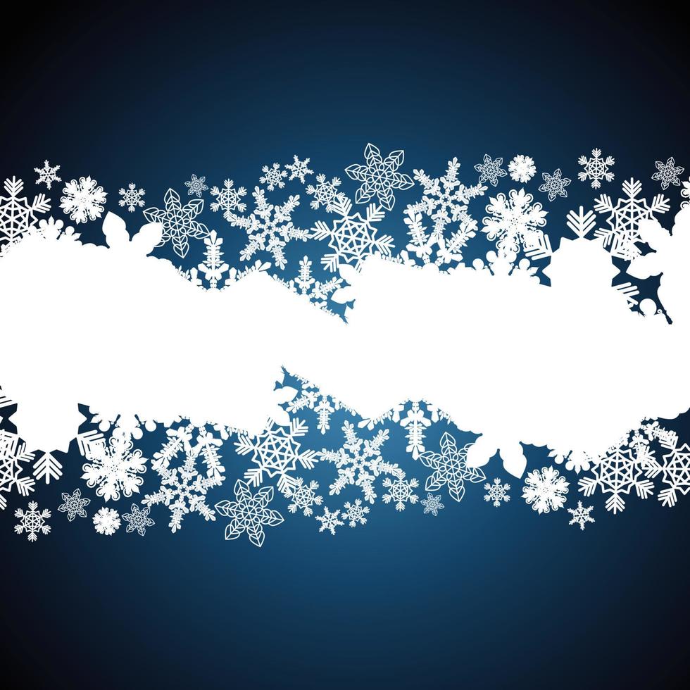 weihnachtsgrenze, schneeflockendesignhintergrund. vektor