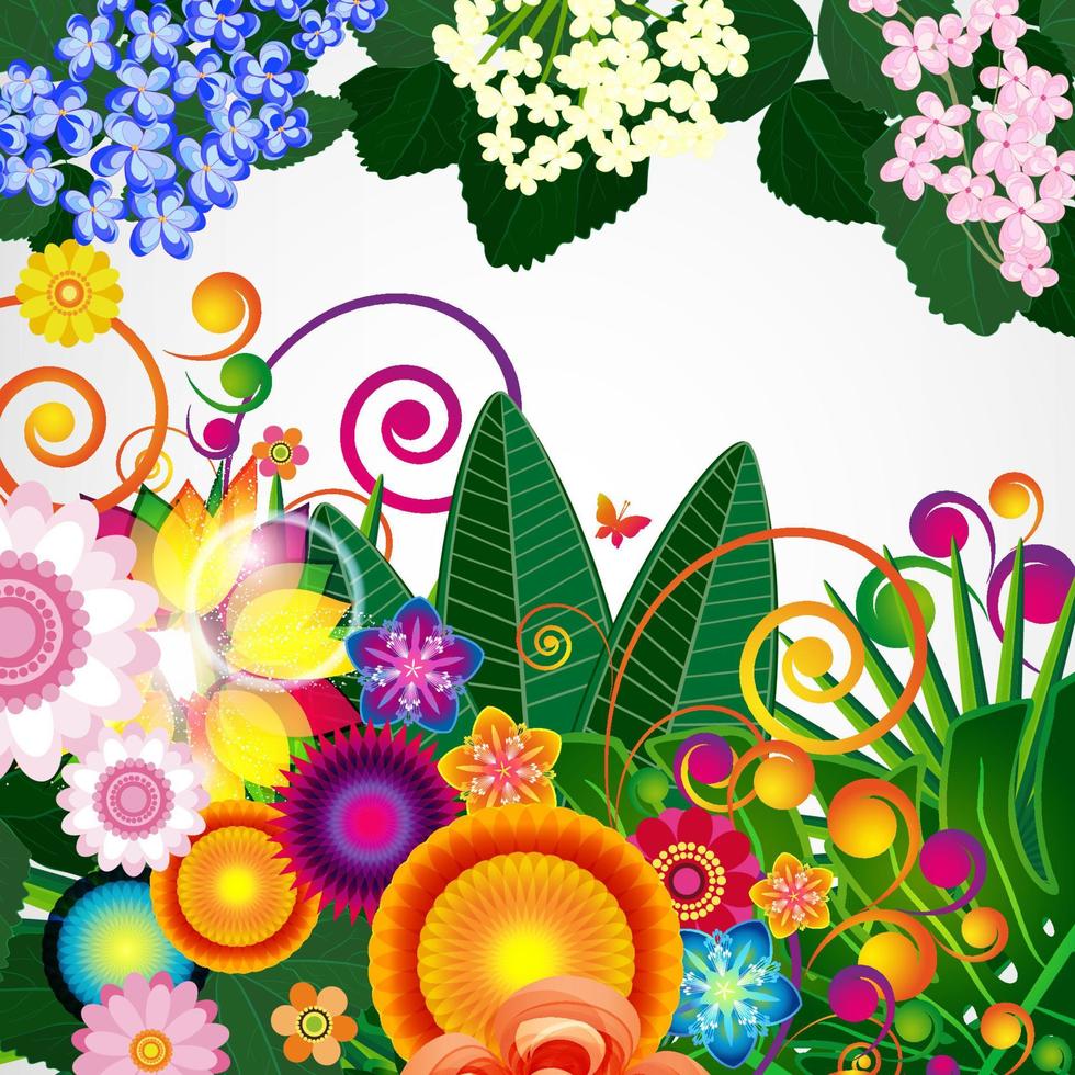 Blumen Frühlingsdesign Hintergrund, Blumenmuster, Vektorillustration. vektor