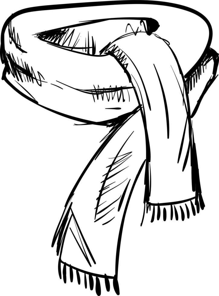 vinter- scarf teckning, illustration, vektor på vit bakgrund.