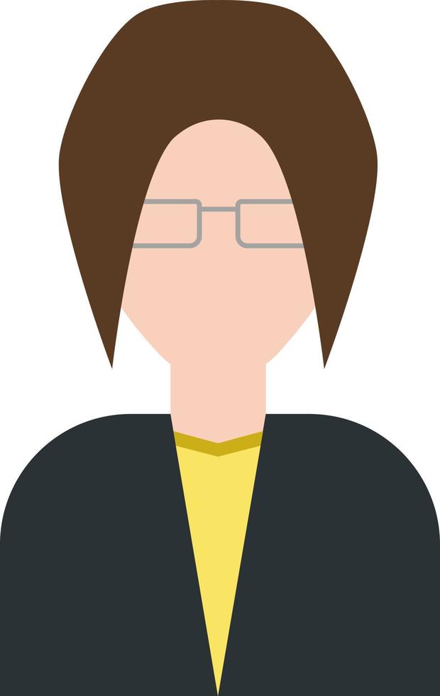 Frau mit kurzen Haaren und Brille, Illustration, auf weißem Hintergrund. vektor
