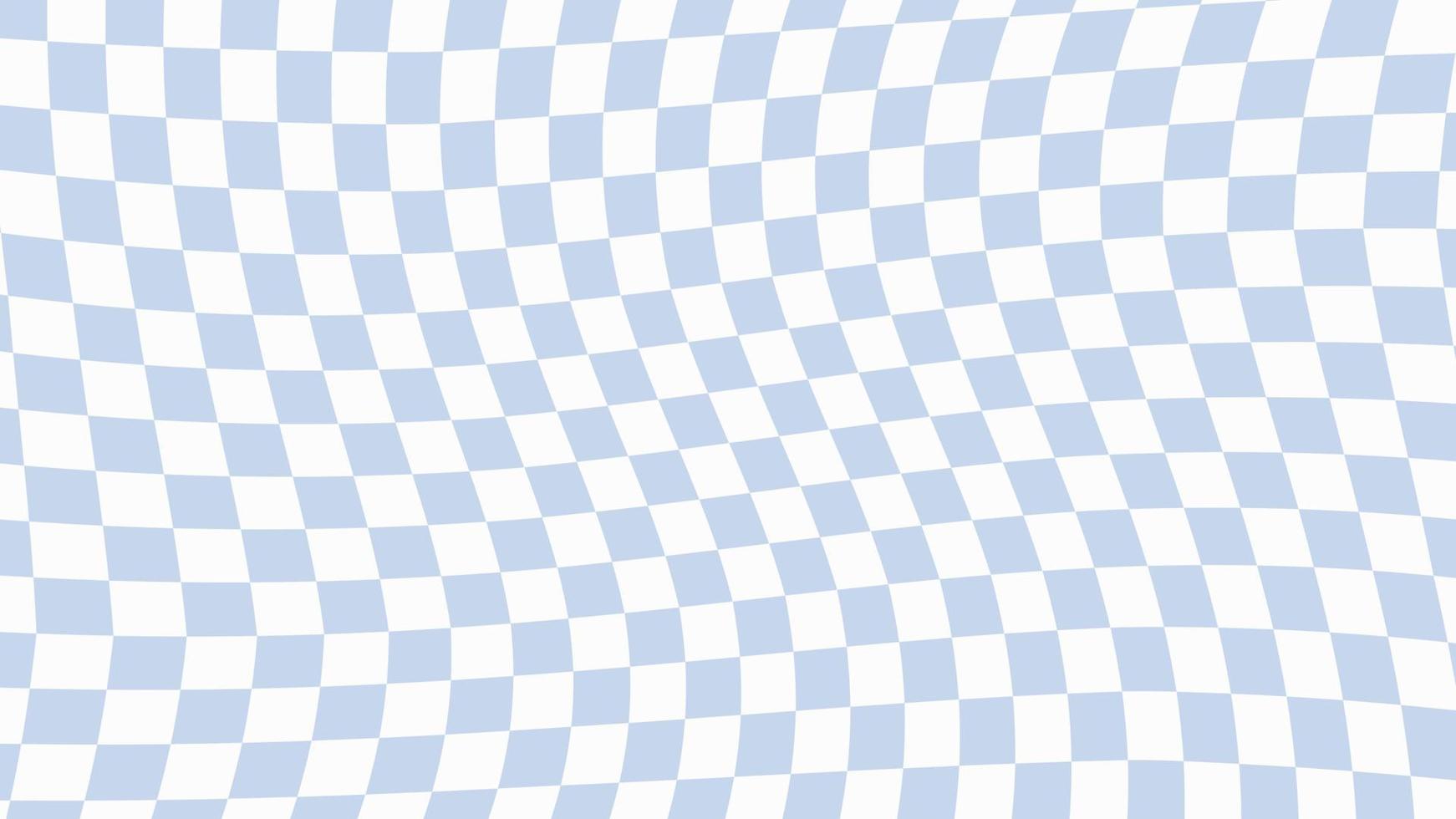 ästhetische niedliche abstrakte weiße und blaue verzerrte Schachbrettmuster, Plaid, Schachbretttapetenillustration, perfekt für Tapeten, Hintergrund, Banner, Abdeckung für Ihr Design vektor