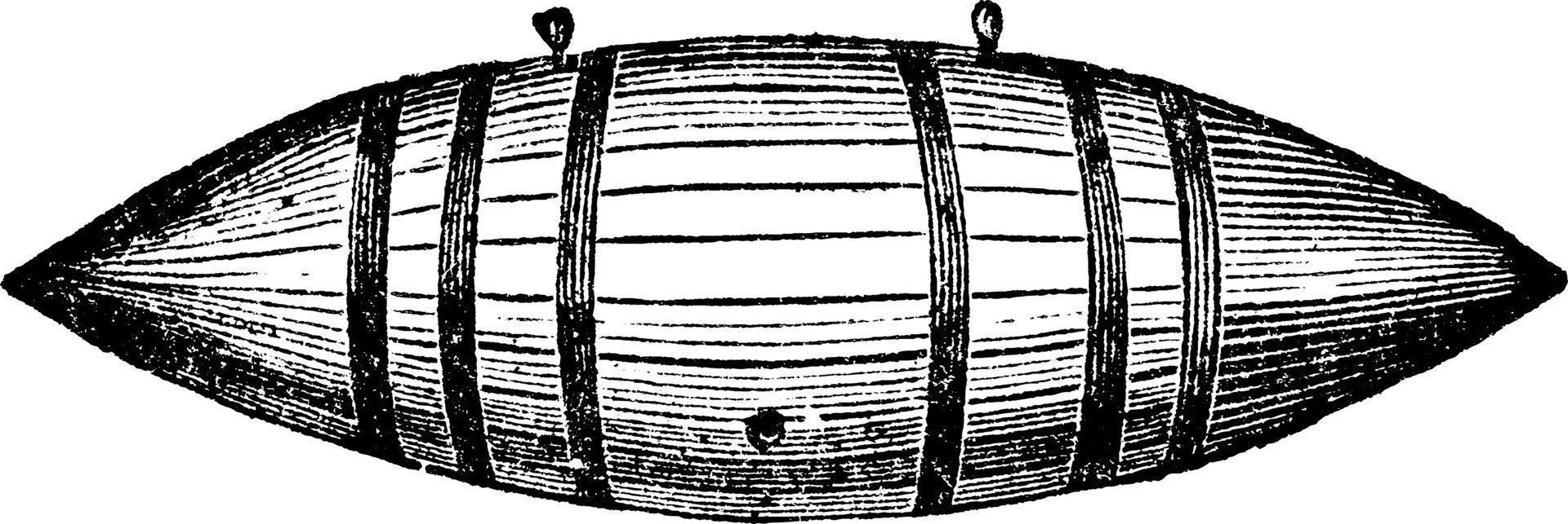 Percussion-Torpedo, Vintage-Illustration. vektor
