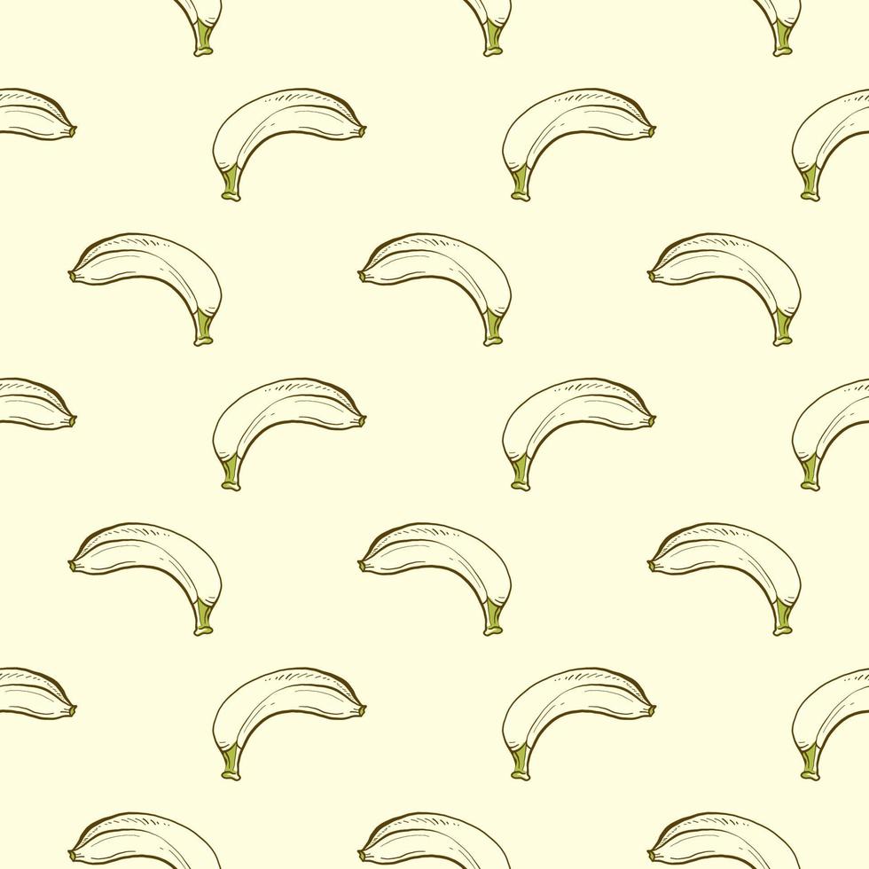 bebis bananer, sömlösa mönster på beige bakgrund. vektor