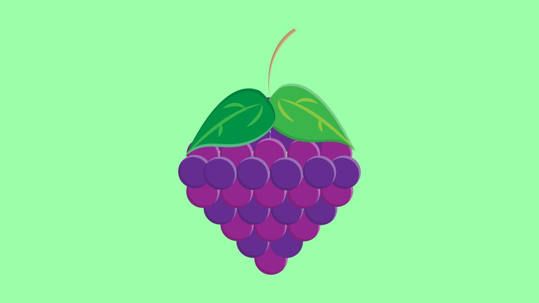 Haufen Weintrauben mit flachem lila Vektorsymbol für Lebensmittel-Apps und Websites vektor