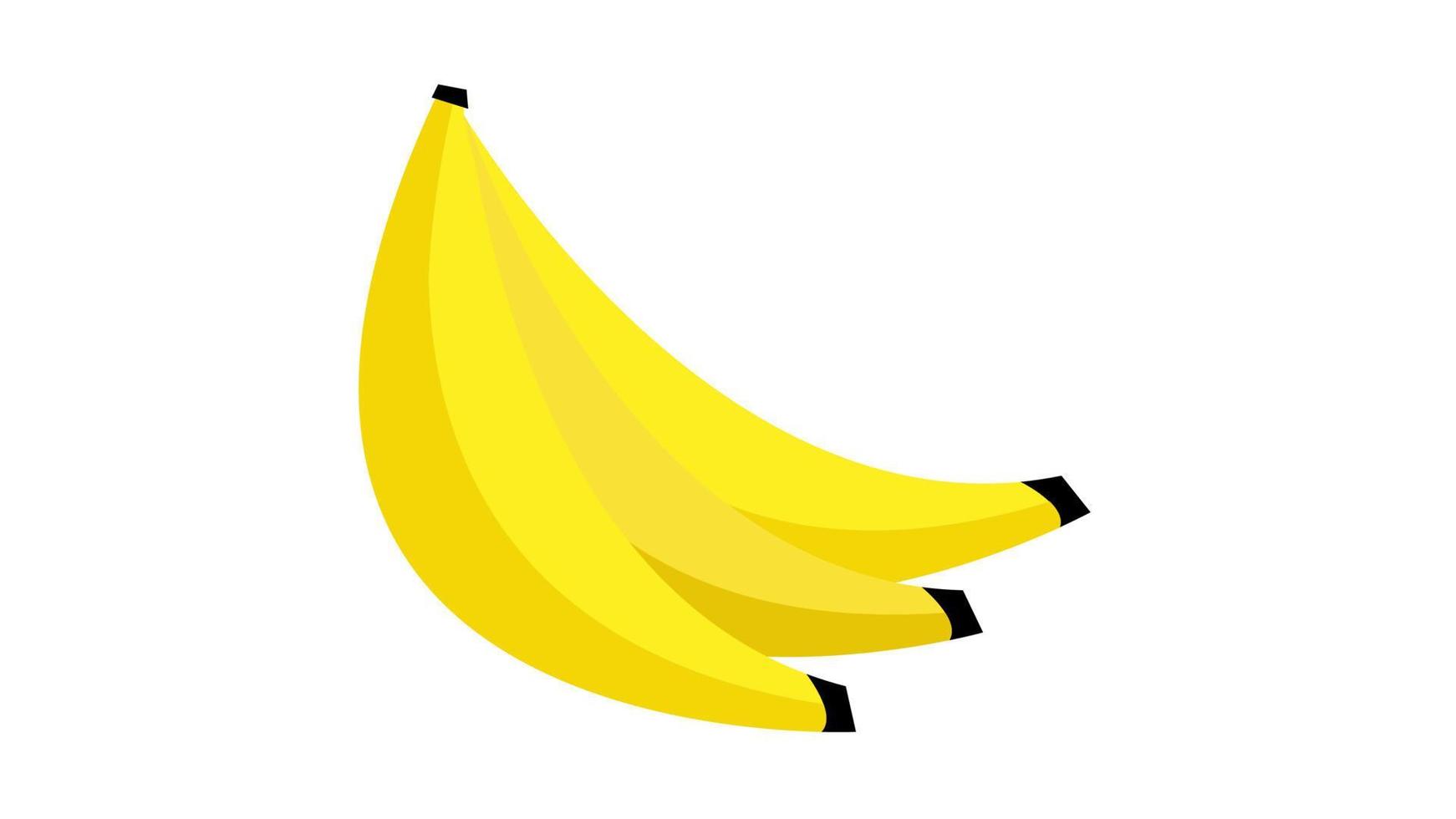 Bananen auf weißem Hintergrund, Obst. Lebensmittel. Vektor-Illustration vektor