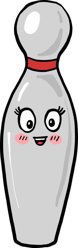 Happy Bowling Pin, Illustration, Vektor auf weißem Hintergrund