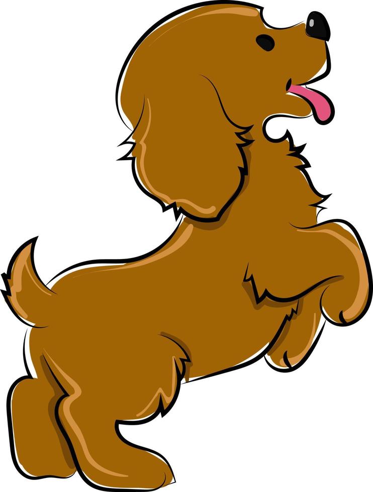 liten söt brun hund, illustration, vektor på vit bakgrund.