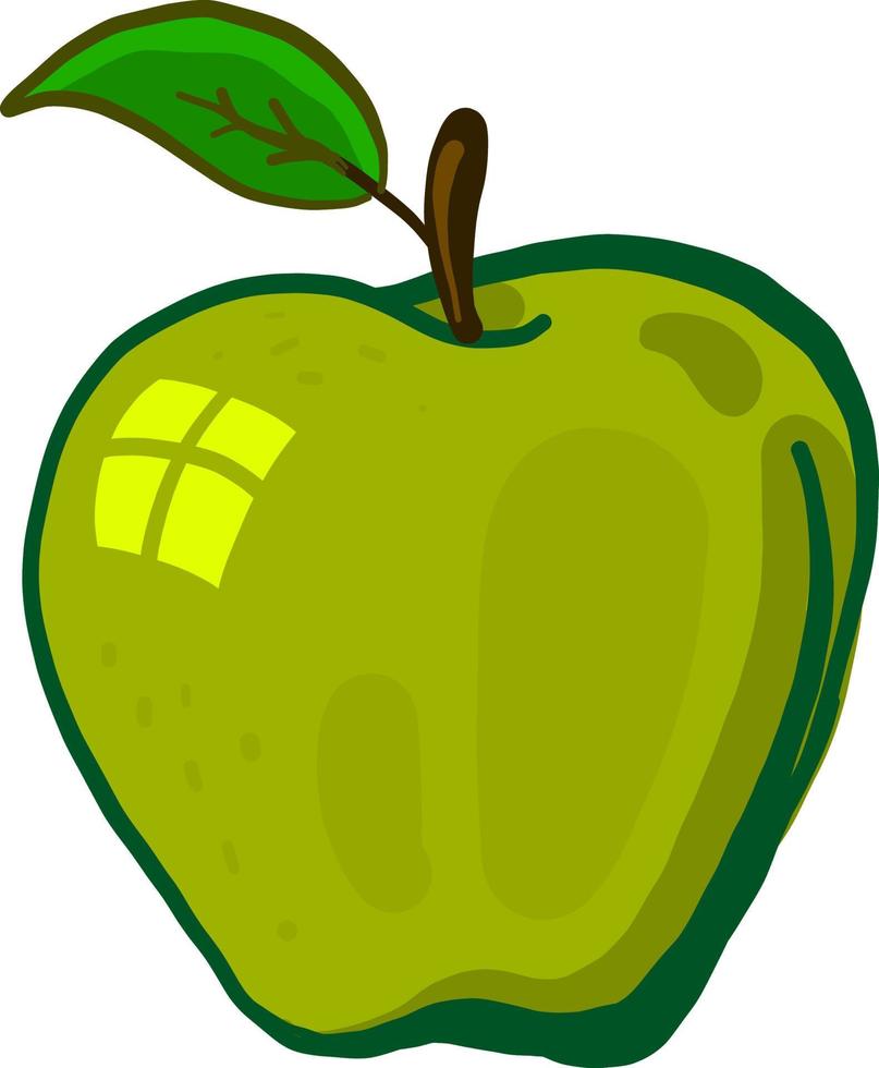 grön äpple , illustration, vektor på vit bakgrund