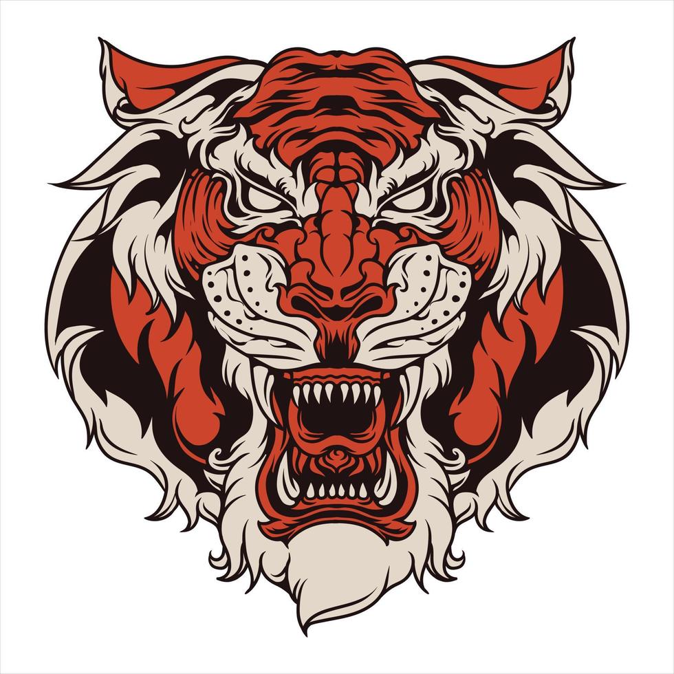 vektorillustration des tigerkopfmaskottchens vektor