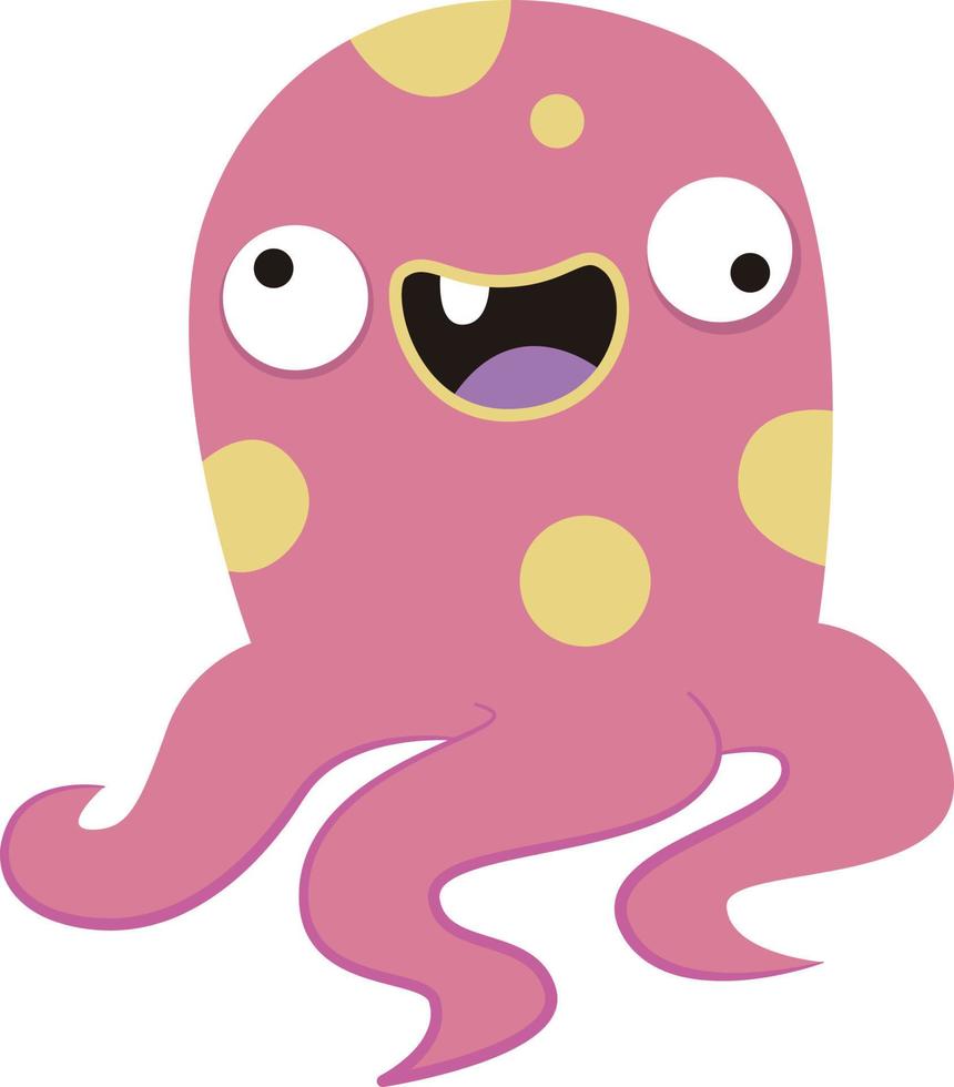 verrückter Oktopus, Illustration, Vektor auf weißem Hintergrund.