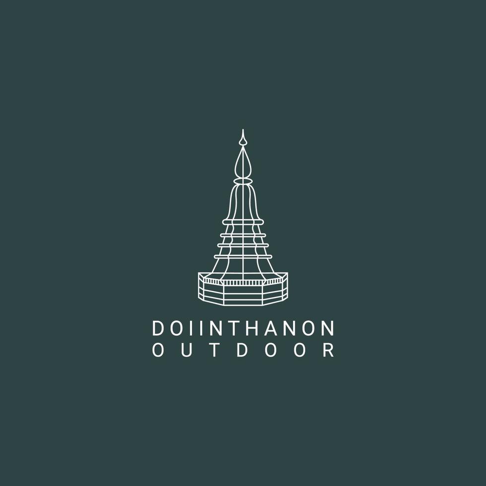 doi Inthanon logotyp design ikon vektor