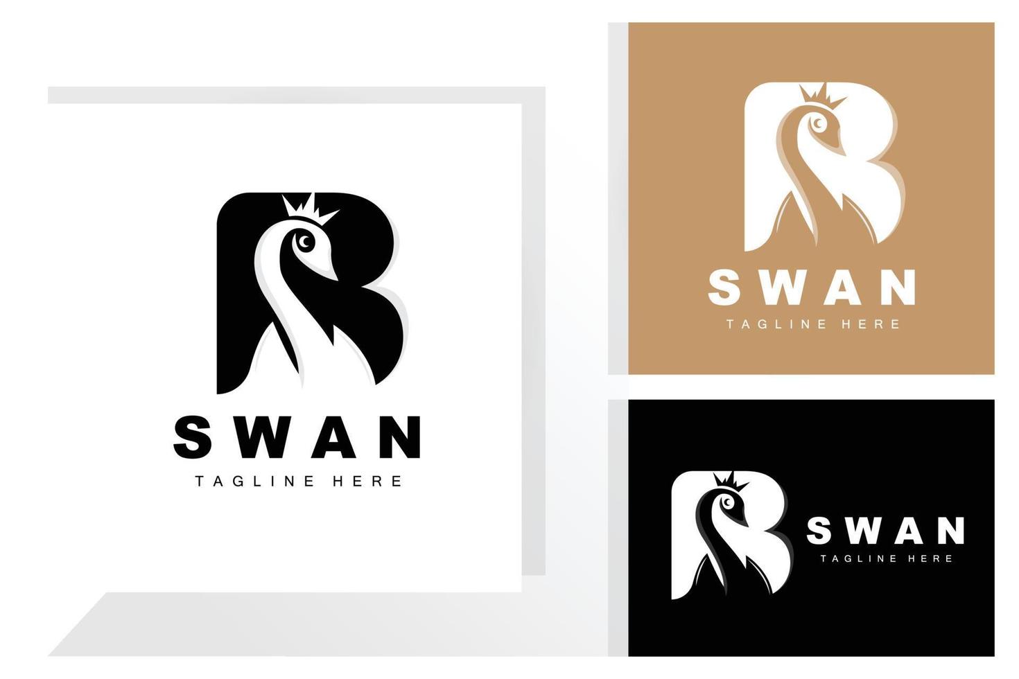 Schwan-Logo-Design, Ententierillustration, Firmenmarken-Vorlagenvektor vektor