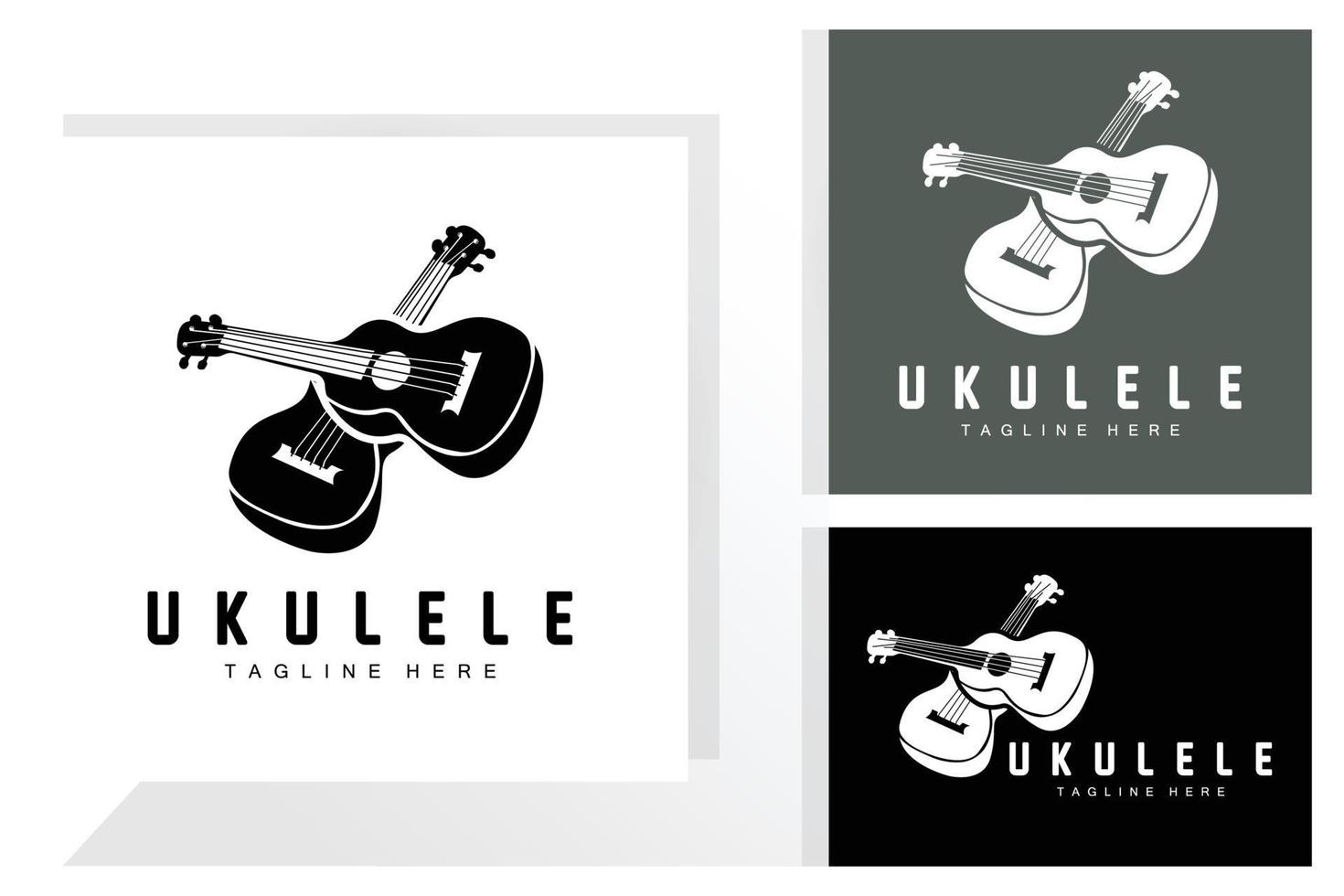 minimalistisches ukulele-musiklogodesign, ukulele-gitarrenvektor. Ukulele-Logo-Design vektor