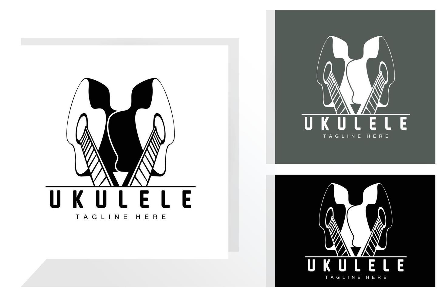 minimalistisches ukulele-musiklogodesign, ukulele-gitarrenvektor. Ukulele-Logo-Design vektor