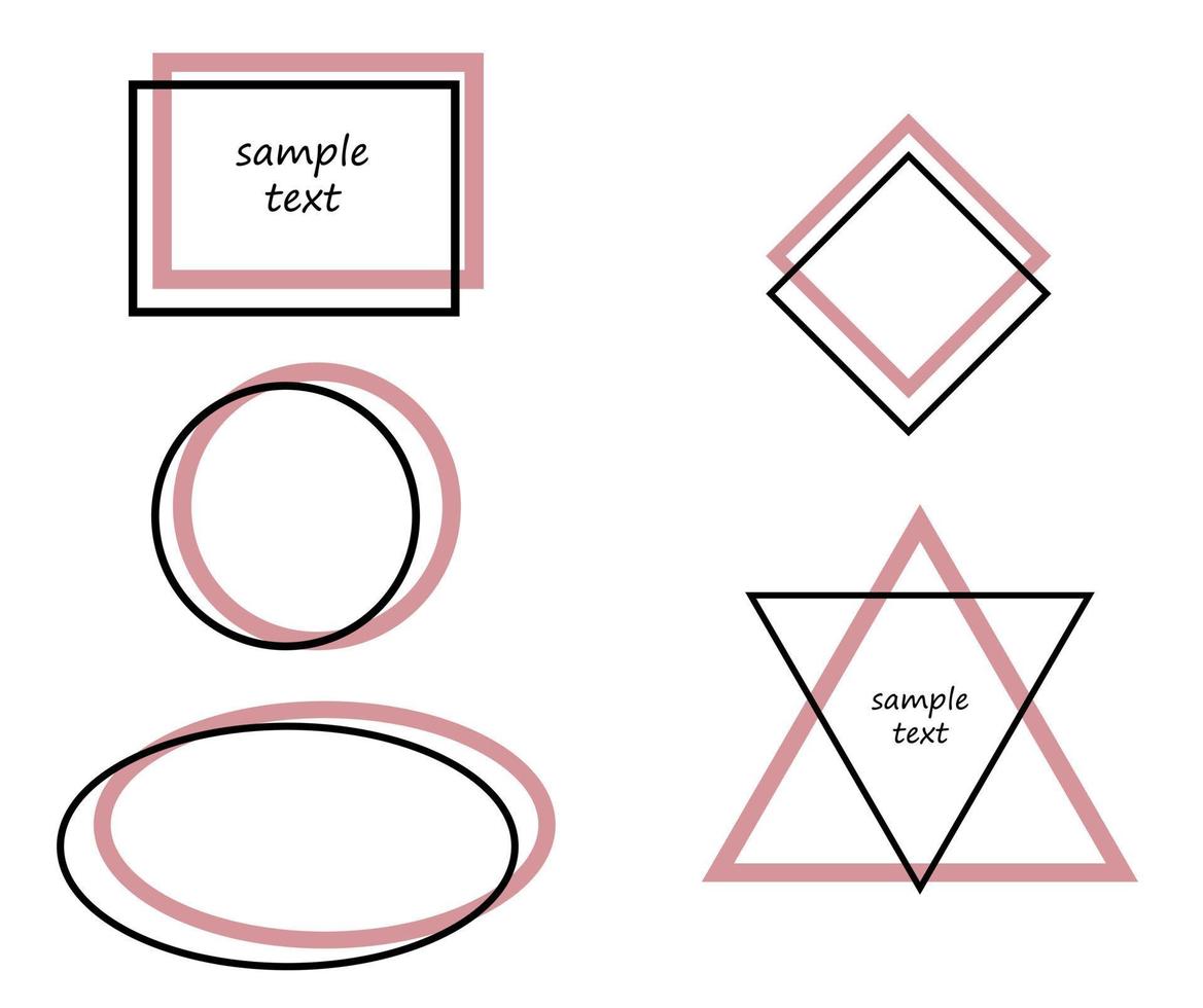 uppsättning av dubbel- ramar för text. element för design. enkel geometrisk element vektor