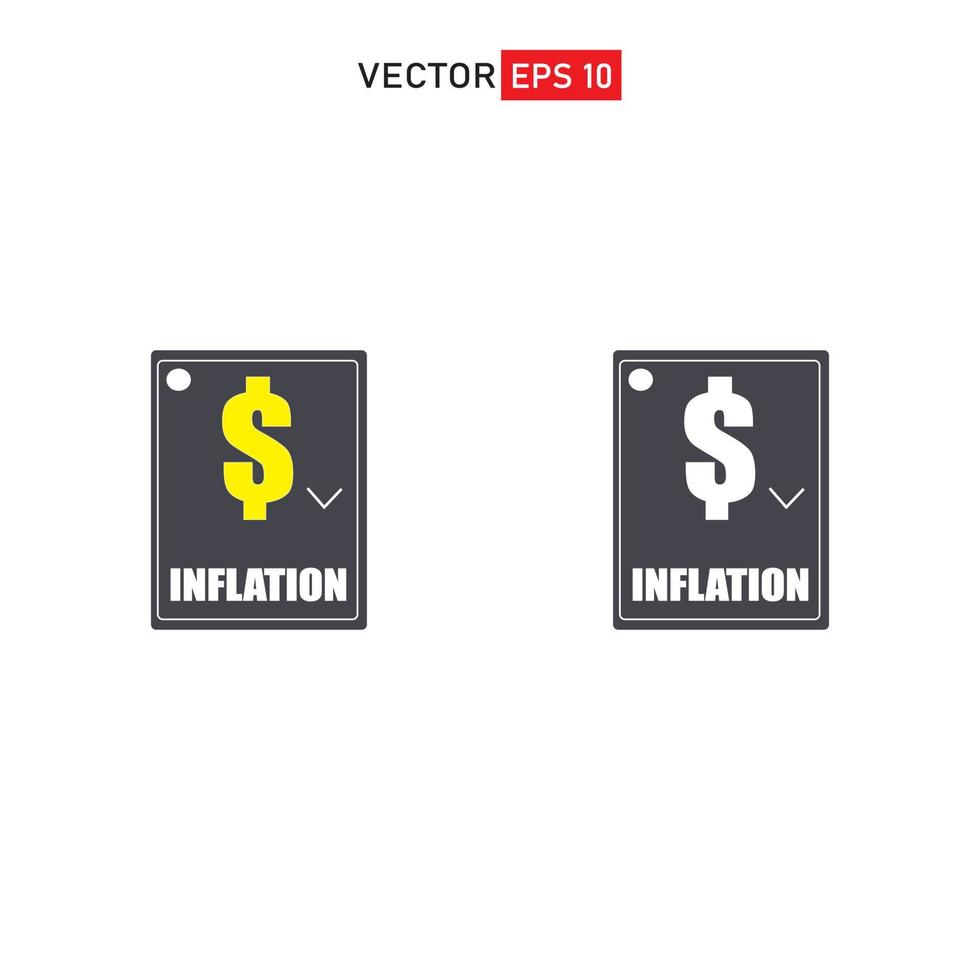 dollar inflation, dollar värde minska kris, finansiell, företag, finansiera, pengar, inflation, krascha ikon vektor