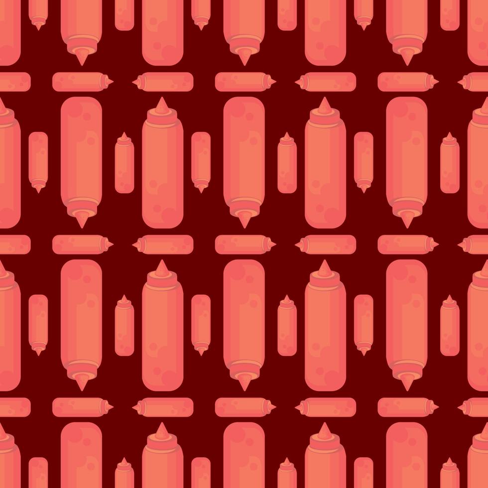 Ketchup-Muster, Illustration, Vektor auf weißem Hintergrund.