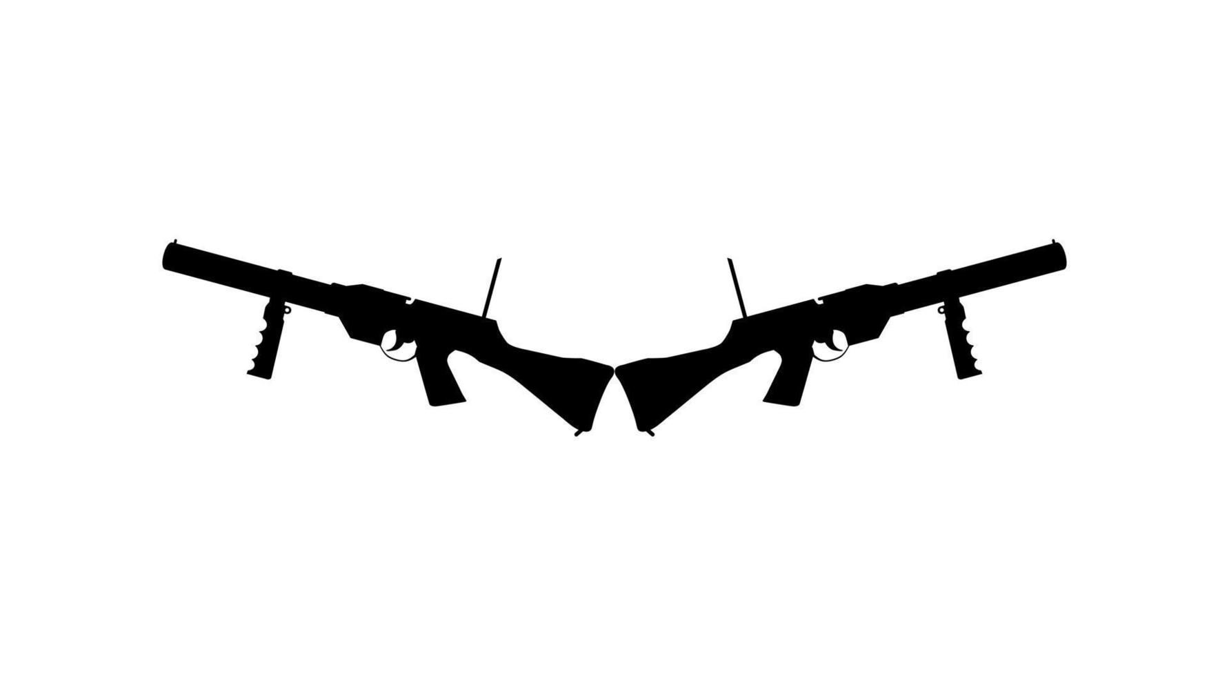 Silhouette der Waffe für Logo, Piktogramm, Kunstillustration, Website oder Grafikdesignelement. Vektor-Illustration vektor