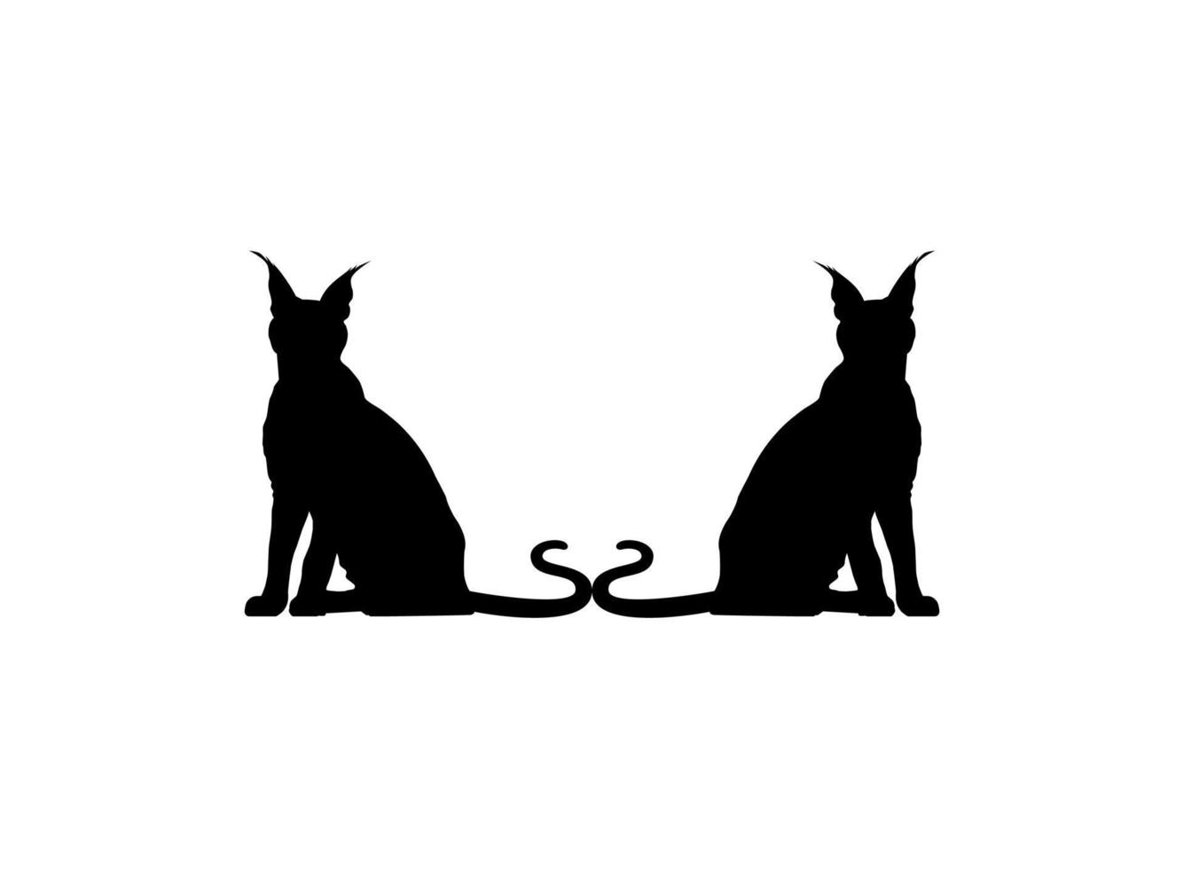 Paar der Karakalkatzensilhouette für Kunstillustration, Logo, Piktogramm, Website oder Grafikdesignelement. Vektor-Illustration vektor