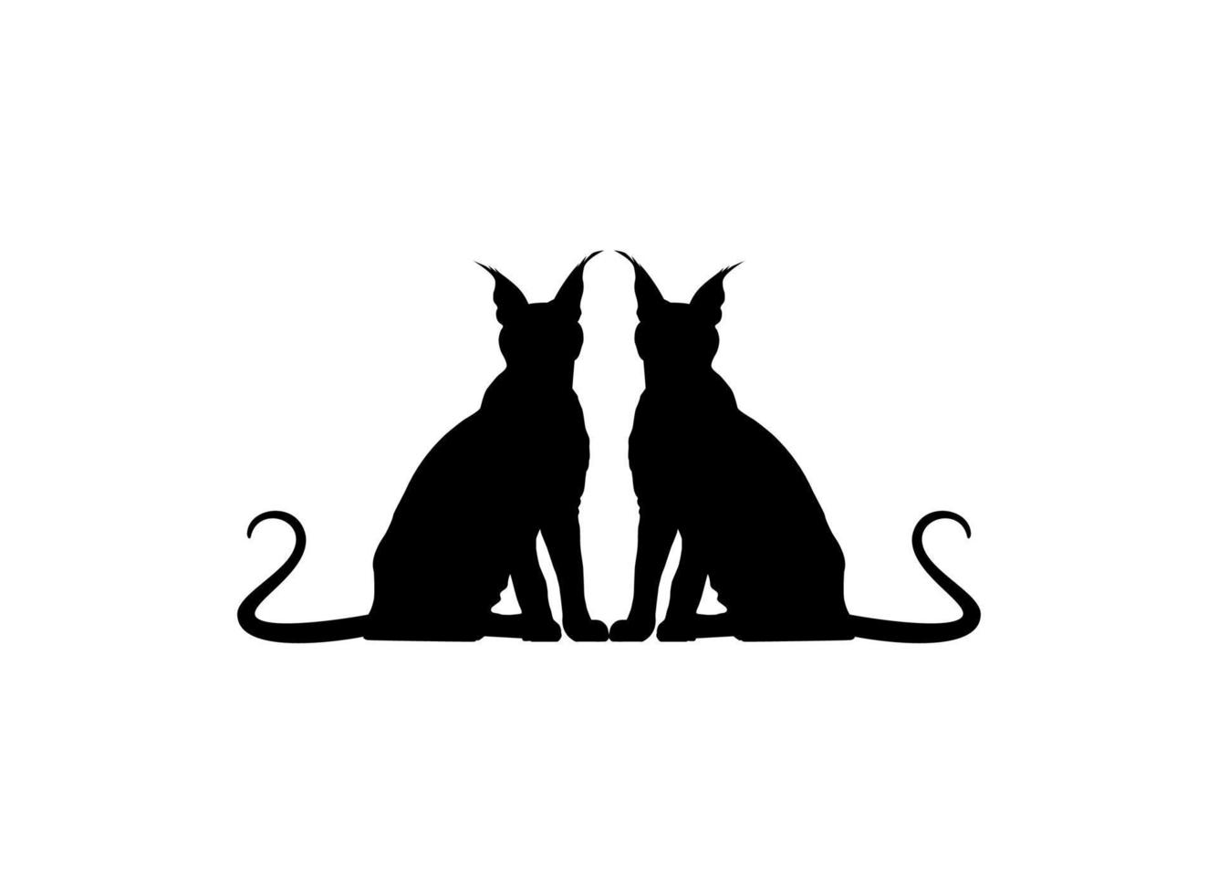 par av de caracal katt silhuett för konst illustration, logotyp, piktogram, hemsida eller grafisk design element. vektor illustration