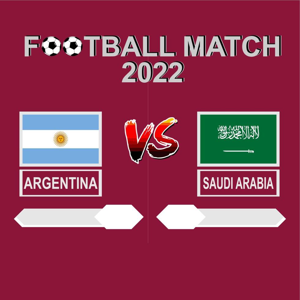 argentina mot saudi arabien fotboll konkurrens 2022 mall bakgrund vektor för schema, resultat match