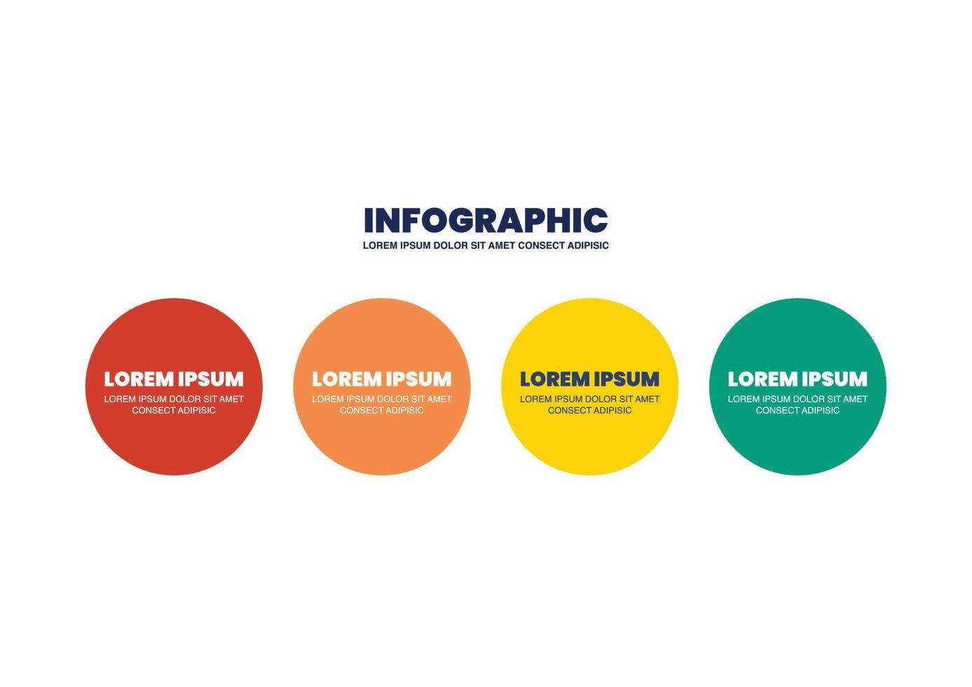 vier Schritte kreisen Infografik-Design ein vektor