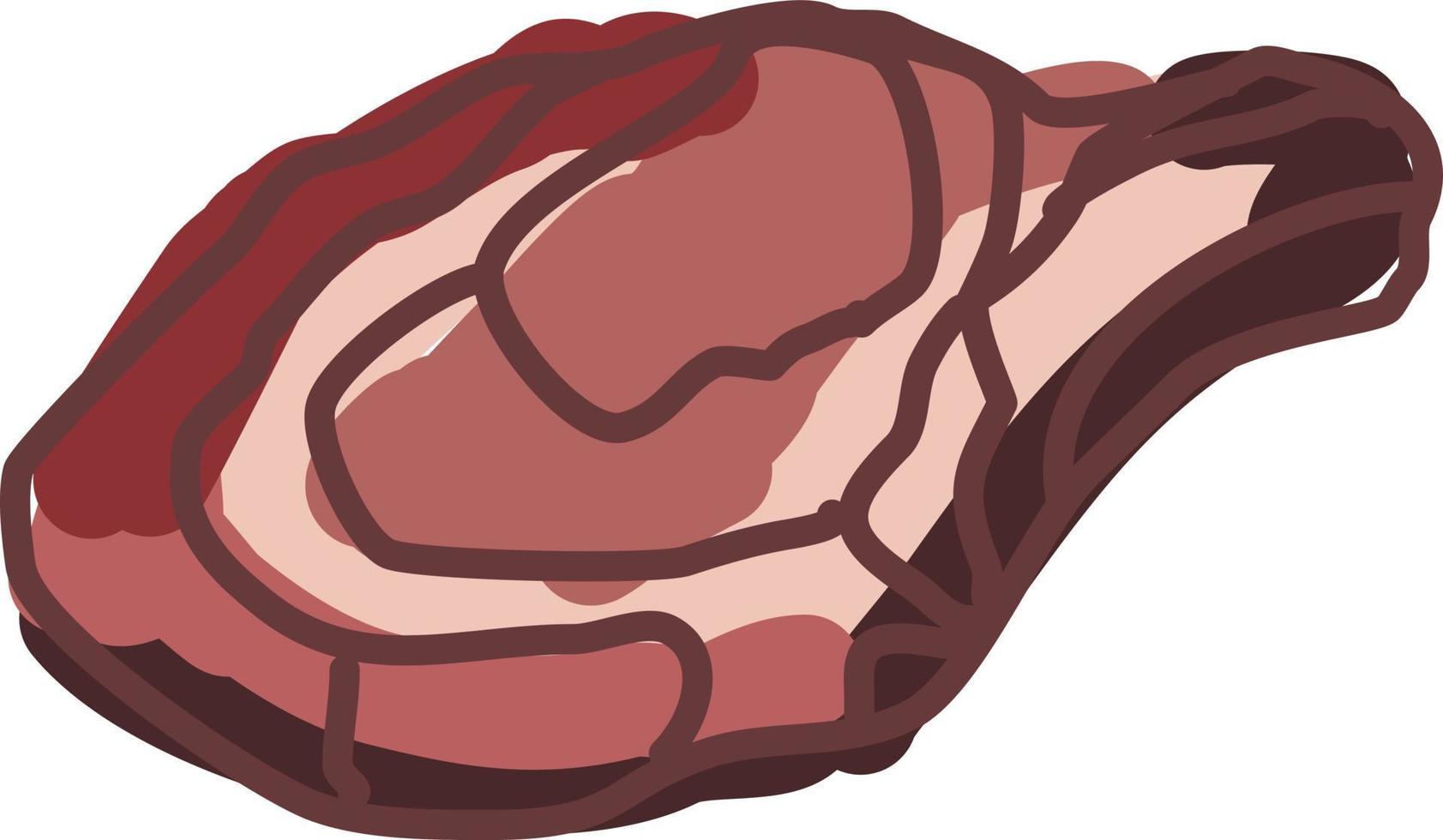 Steakknochen, Illustration, Vektor auf weißem Hintergrund.