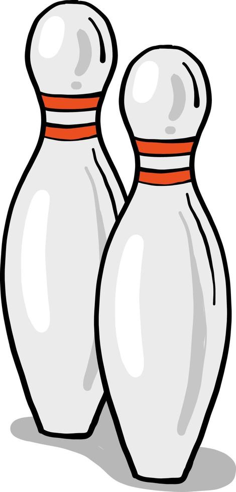 två bowling stift, illustration, vektor på vit bakgrund