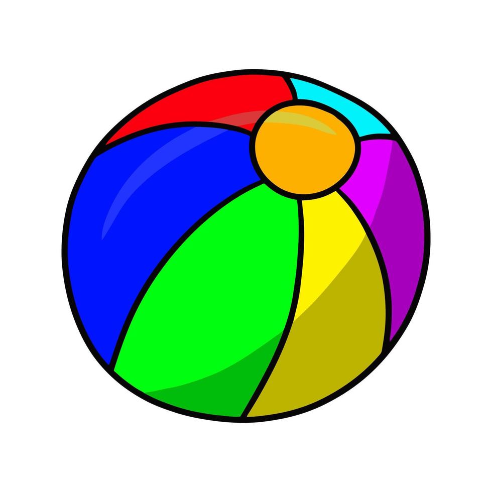 Heller runder Ball für Kinderspiele, Zirkusball, Vektorillustration im Cartoon-Stil auf weißem Hintergrund vektor