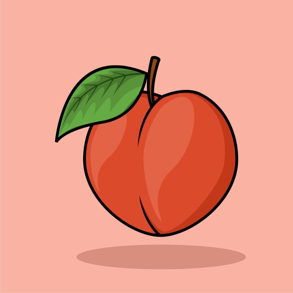 rosa persika frukt illustration vektor fil eps 10