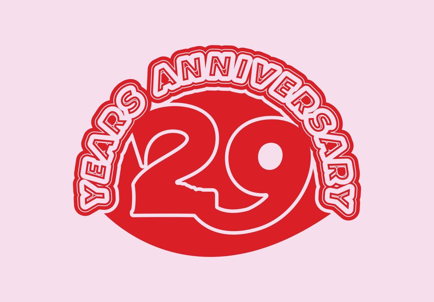 29 år årsdag logotyp och klistermärke design mall vektor