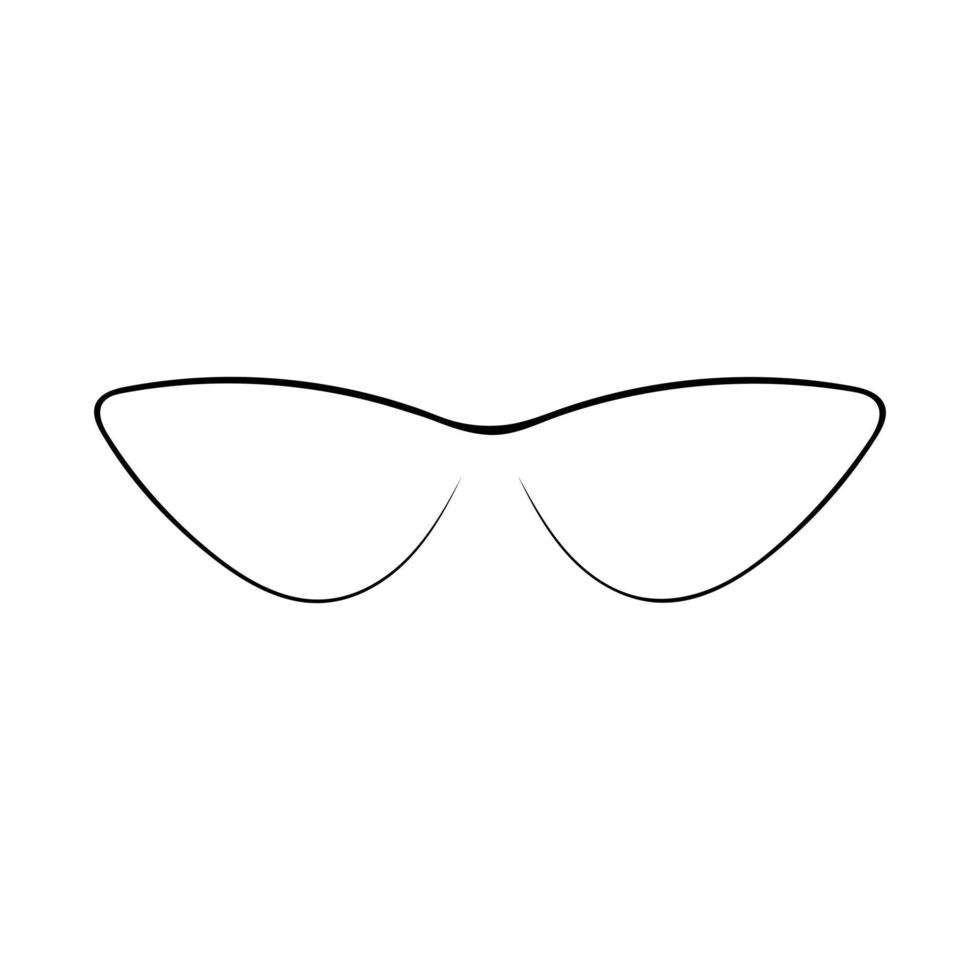 Doodle-Brille. Vorderansicht der Brille minimalistische schwarze lineare Skizze isoliert auf weißem Hintergrund. Vektor-Illustration vektor