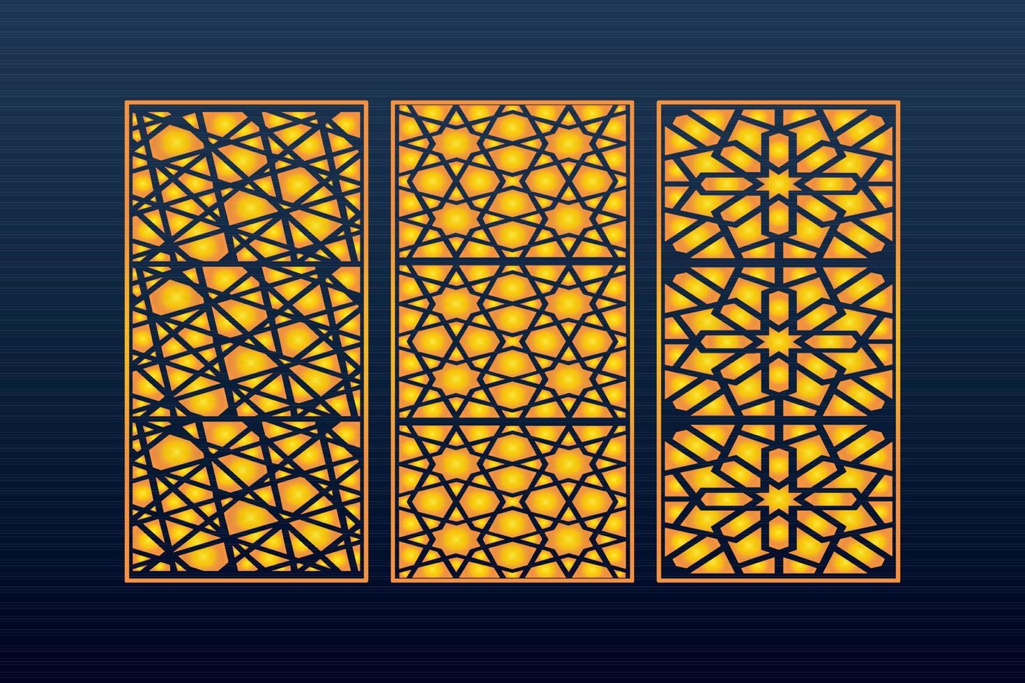 dekorativ abstrakt geometrisk islamic bakgrund elegant ornament kort cnc skära vektor