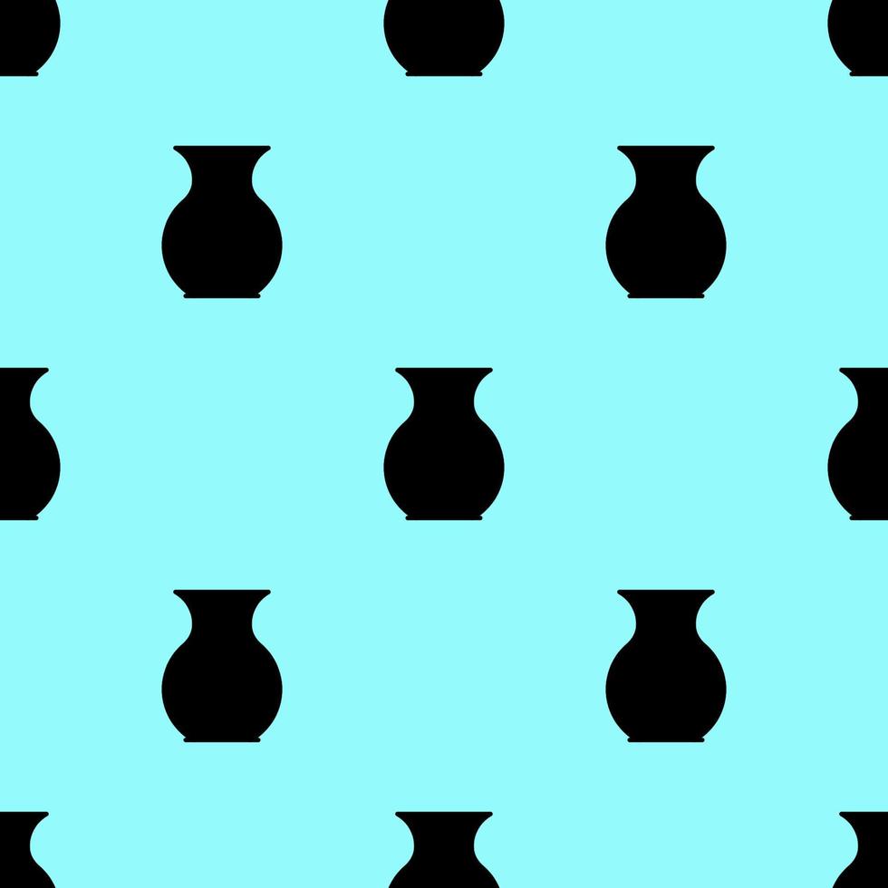 Vektornahtloses Muster der Vase auf blauem Hintergrund für Textilien, Kleidung, Postkarten, Tapeten vektor