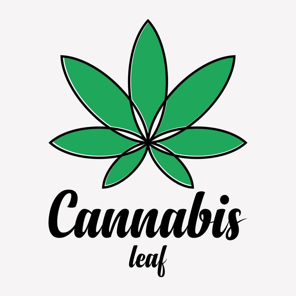 cannabis blad naturlig organisk ört medicin apotek logotyp design vektor