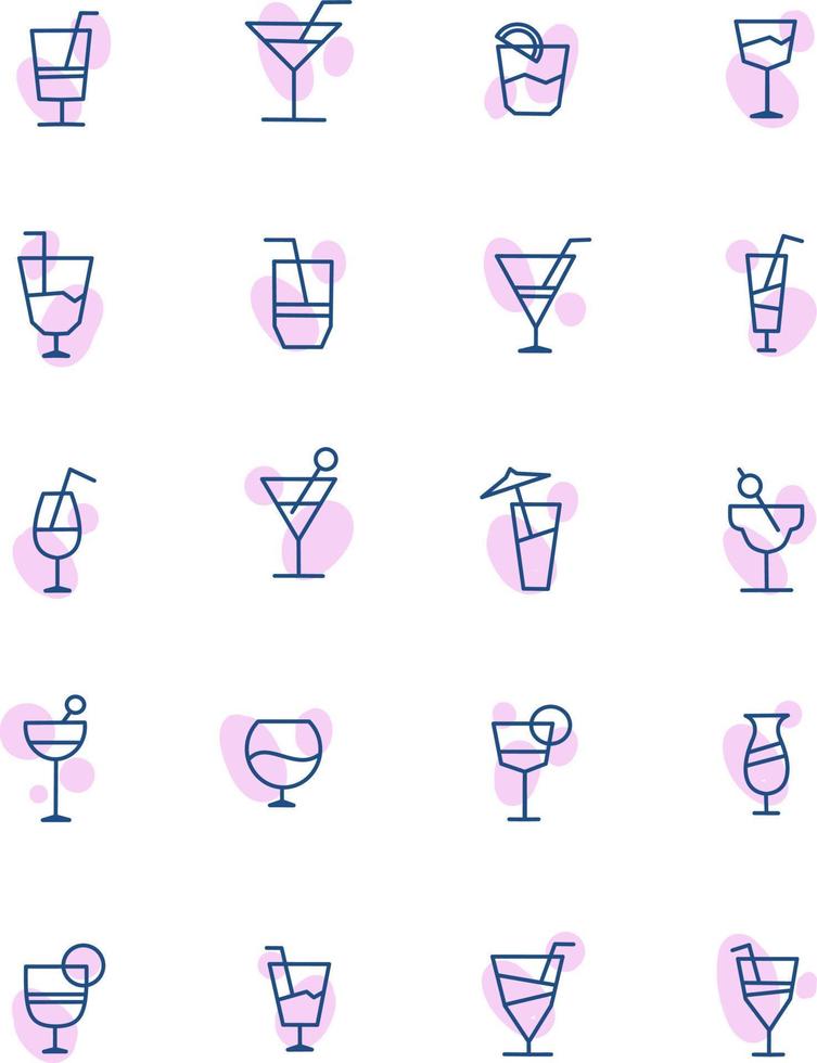 alkoholische Cocktails, Illustration, Vektor auf weißem Hintergrund