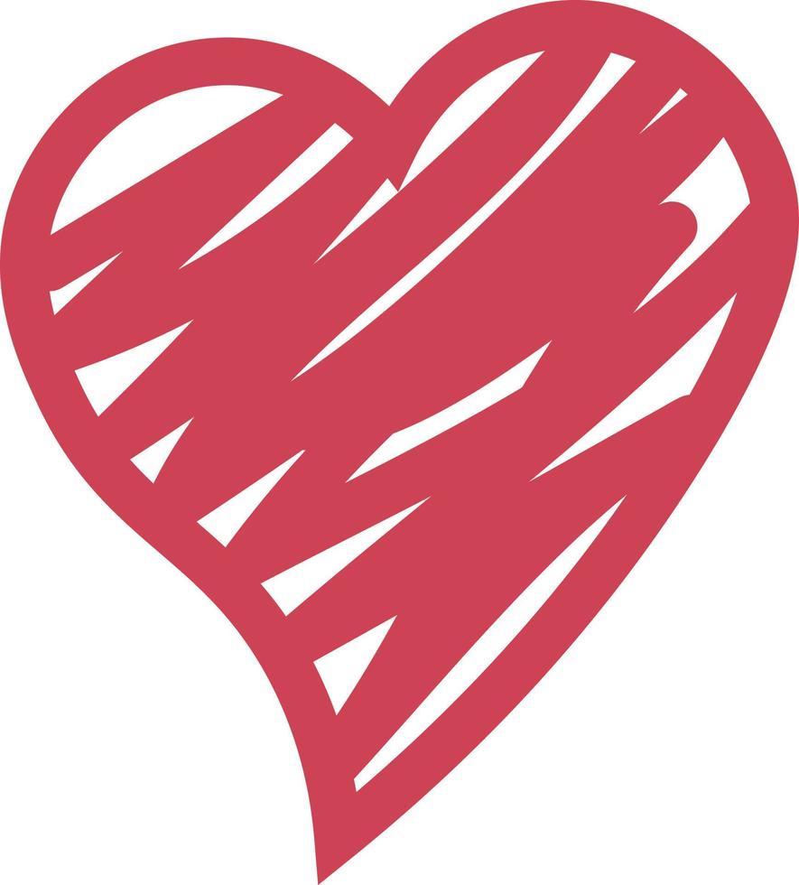 rotes Herz-Symbol. fröhlichen Valentinstag. Liebeszeichen-Symbol. einfache Grußkartenvorlage. süßes grafisches Objekt. flaches Design. weißer Hintergrund. isoliert. Vektor-Illustration vektor