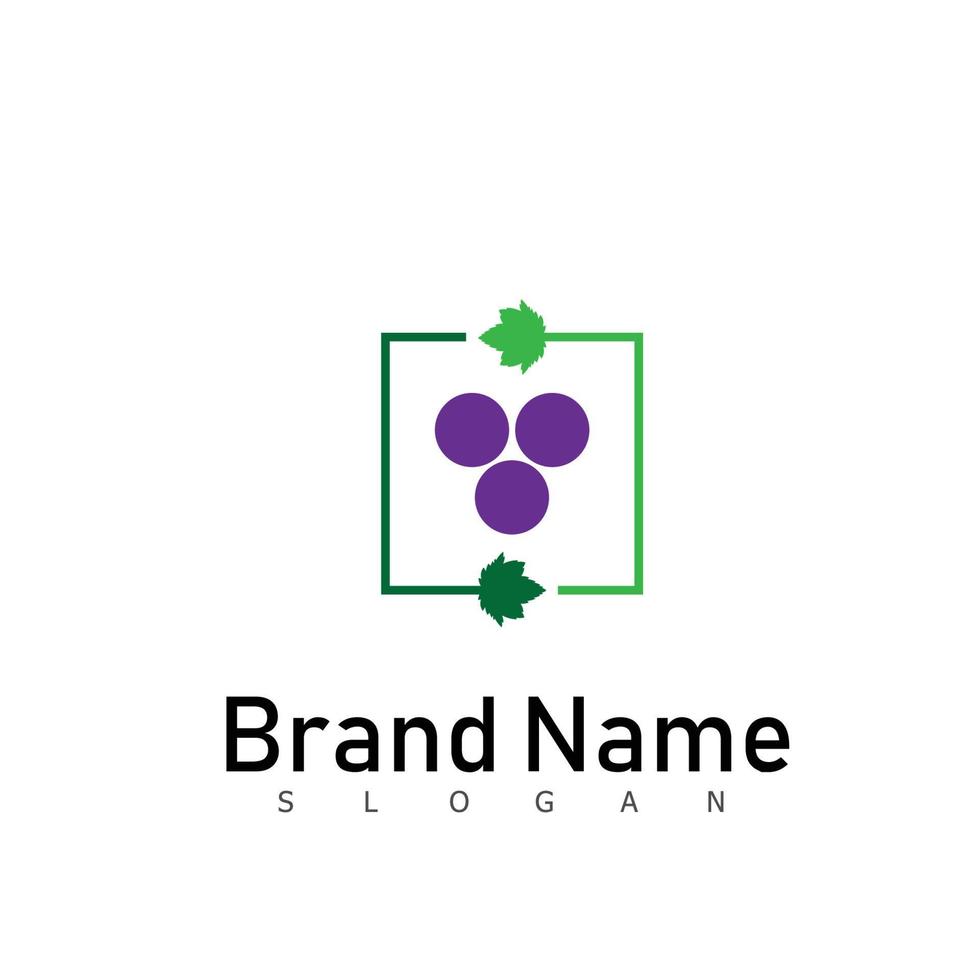 Fruchttrauben-Logo-Design Natursymbol vektor