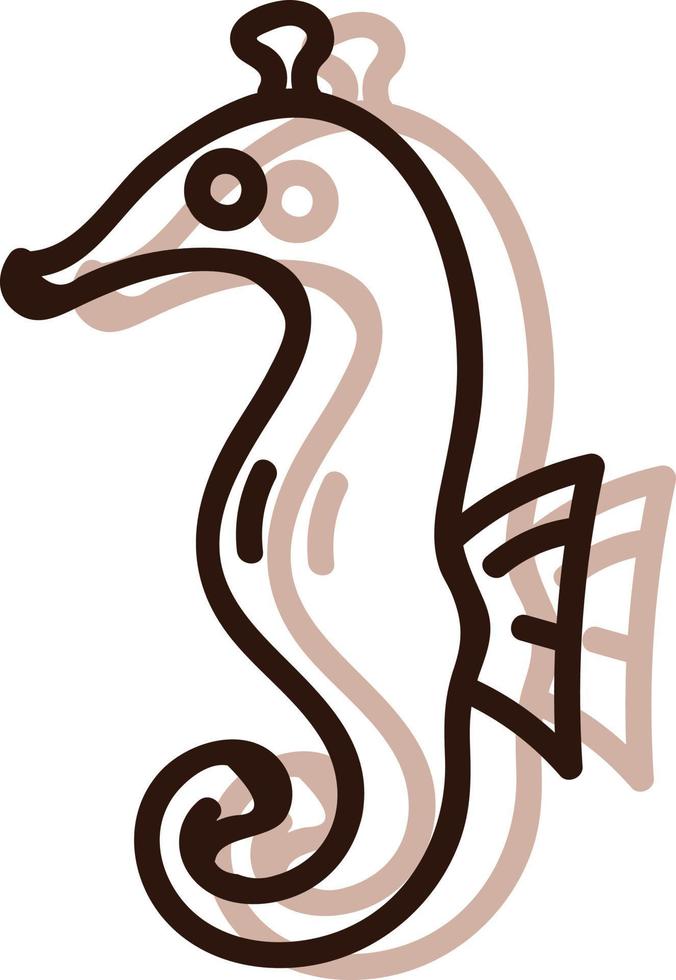 kleines Seepferdchen, Illustration, Vektor auf weißem Hintergrund.